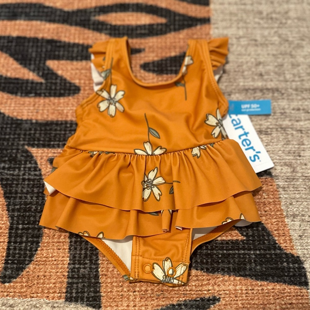 NWT Carter’s Floral One Piece Bathing Suit Baby Size 3 Months